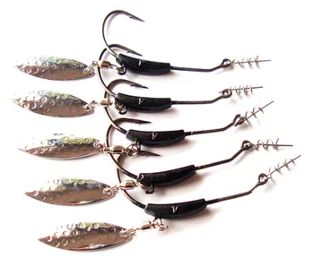 

4 Pieces/Bag Fishing Lure Soft Worm Jig Mould Hook Spinner Buzz Bait 2g 4g 7g Lead Weight