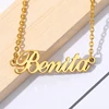 Collier personnalisé avec nom, Collier doré en acier inoxydable pour femmes, chaîne longue, breloques, bijoux à cadeaux pour femmes, BFF, de mode ► Photo 3/6