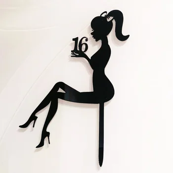 

High Heels Lady Girl Acrylic Cake Topper Weddding Cake Decorations 16th Happy Birthday Cupcake Topper Birthday Party Supplies