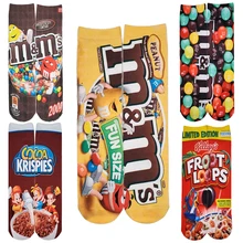

3D Creative Funny Art Socks Women Printing Potato Chips Knee High Socks Cotton Men Harajuku Fashion Casual Long Socks