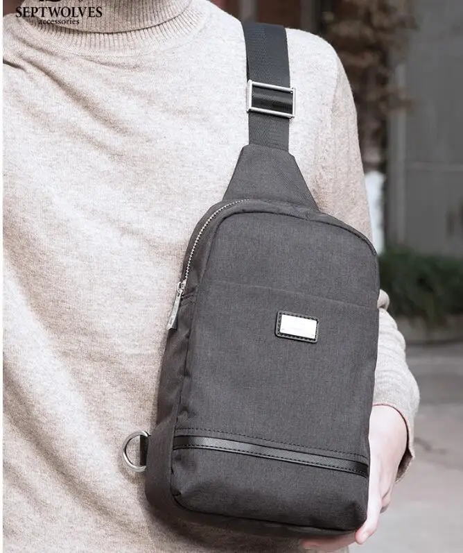 Men's Waist bag new earth tide leisure Oxford fabric bag single shoulder cross tide brand Septwolves male Satchel