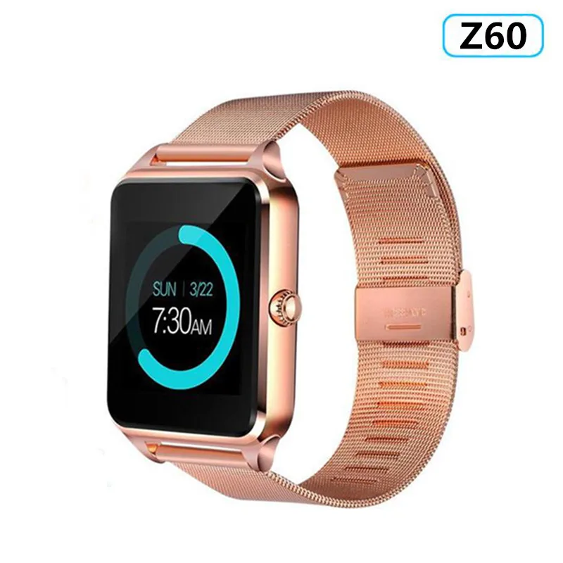 Z60 Gold Bluetooth Смарт-часы DZ09 GT08 A1 T8 Q18 Z60 часы из сплава с слотом для sim-карты TF Музыка MP3 для телефона Android и IOS - Цвет: Z60 Gold