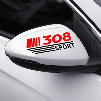 

2PCS Automobile Sport Rearview Mirrors Vinyl Decals Car Styling Reflective Waterproof Stickers For Peugeot 308 Car Accessories