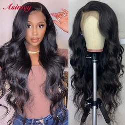 Asimey 13X4 Body Wave Natural Color Wigs 30 32in Transparent Lace Frontal Wig Preplucked Brazilian Remy With Baby Hair For Women