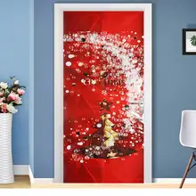 Рождественская елка узор стекло декоративные стикеры на окна стены двери Настенная Наклейка для украшения рождественской витрины