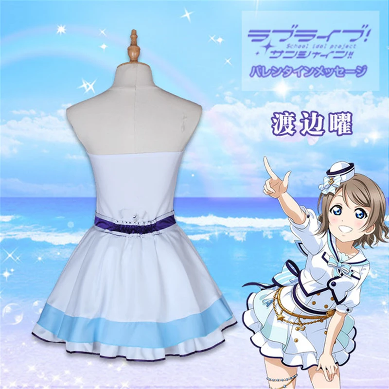 Lovelive! sunshine! Aqours 6th юбилей вечерние Watanabe вы Косплей Костюм Полный наборы рождественский подарок для женщин платье наряды