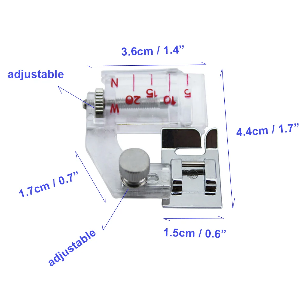 Регулируемая 5-20 см домашняя швейная машина лапка свернутый подол ноги набор для Brother Singer Швейные аксессуары