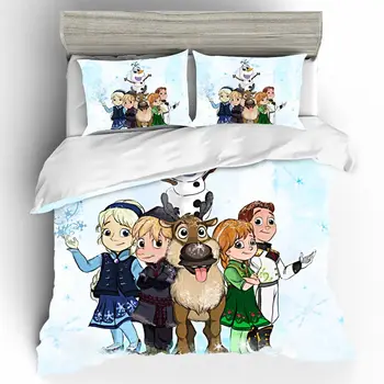 

Anime Cotton Duvets and Linen Sets Bedding Sets Elsa Duvet Cover Bedding Set Bed Linen Bed Sheets and Pillowcases