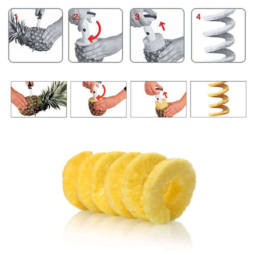 1 шт. Нержавеющая сталь простой в использовании Ананас Овощечистка аксессуары Ананас Слайсеры Фруктовый нож резак нож кухонный инвентарь для тонкой нарезки 4