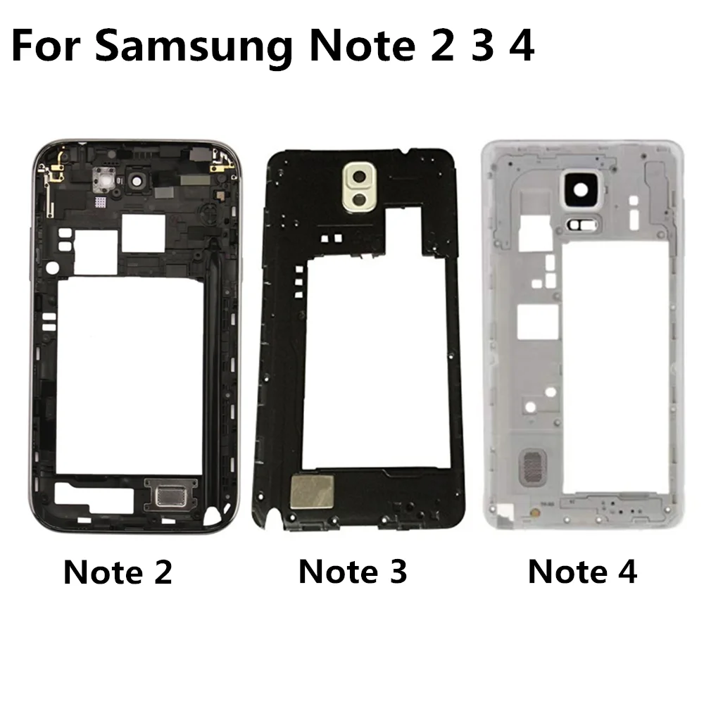 Средняя рамка для Samsung Galaxy Note 2 3 4 N7100 N7102 N9005 N910F задняя панель корпуса замена |