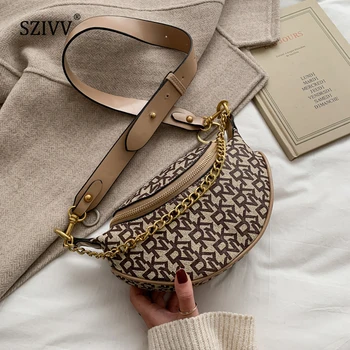 

Women Fashion Letter Print Designer Chest Bag Casual Chain Crossbody Bag INS Personality Brand Wild Broadband Belt Bags Purse