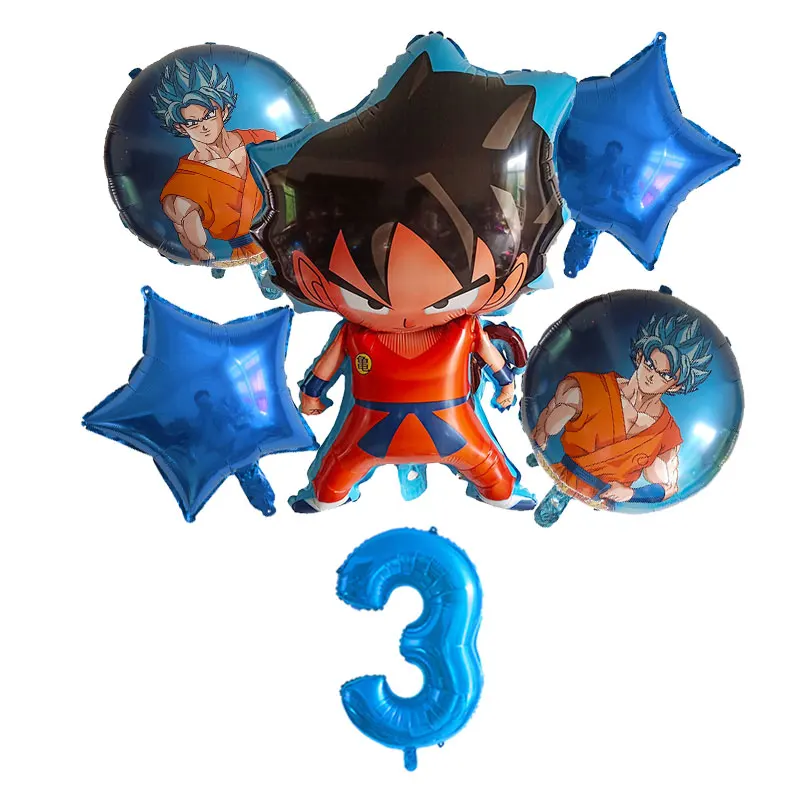 6 шт./компл. мультфильм 7 Dragon Ball Гоку фольги воздушный шар 32 дюймов набор воздушных шаров с номером на день рождения декоративные Детские игрушки кампус Вечерние