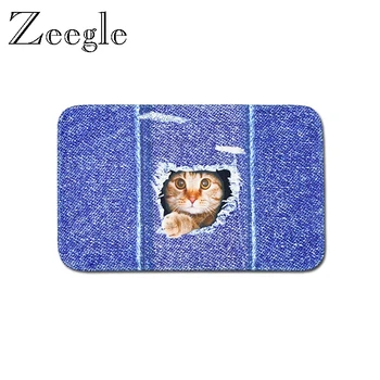

Zeegle Cat Pattern Home Entrance Rug Doormat Floor Mat Anti-slip Bedroom Play Rug Welcome Carpet Living Room Decoration Foot Mat