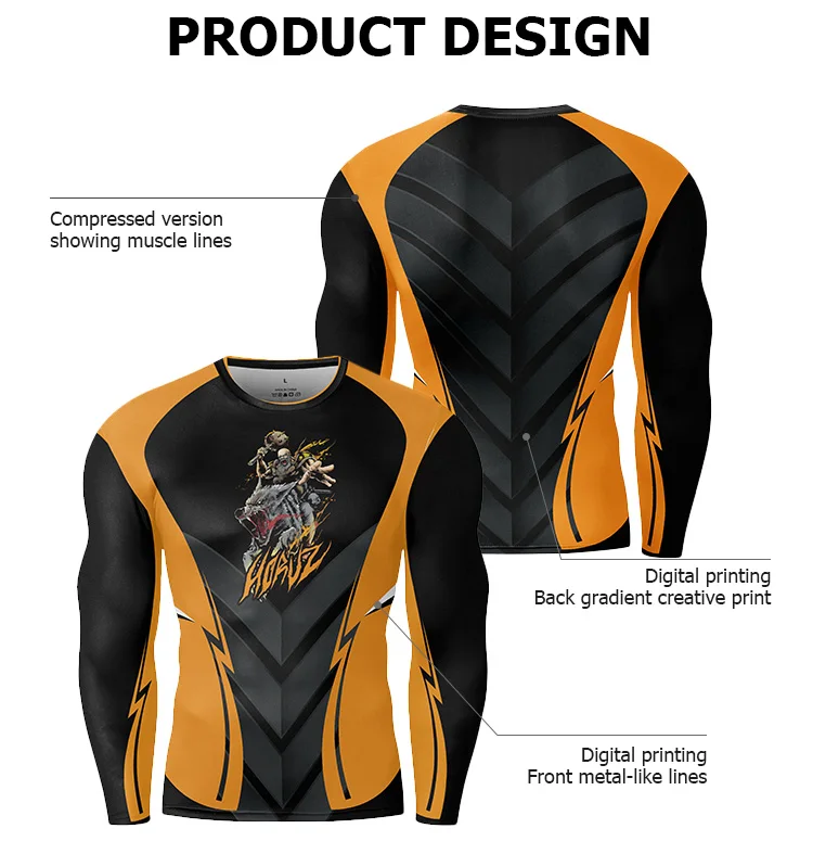 Personalisiertes Design, 3D-Druck, langärmeliges T-Shirt, ideal für Fitnessstudio, Laufen, Fitness, Sportaktivitäten – Detail 3