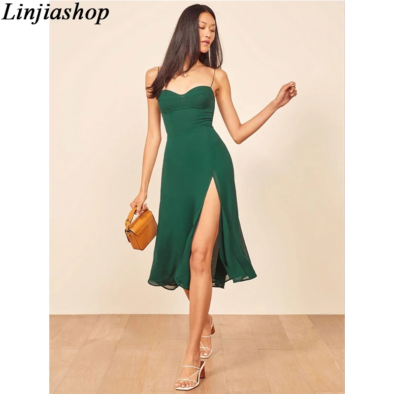 Платье женское с воротником-лодочкой модное праздничное эластичное пляжное миди