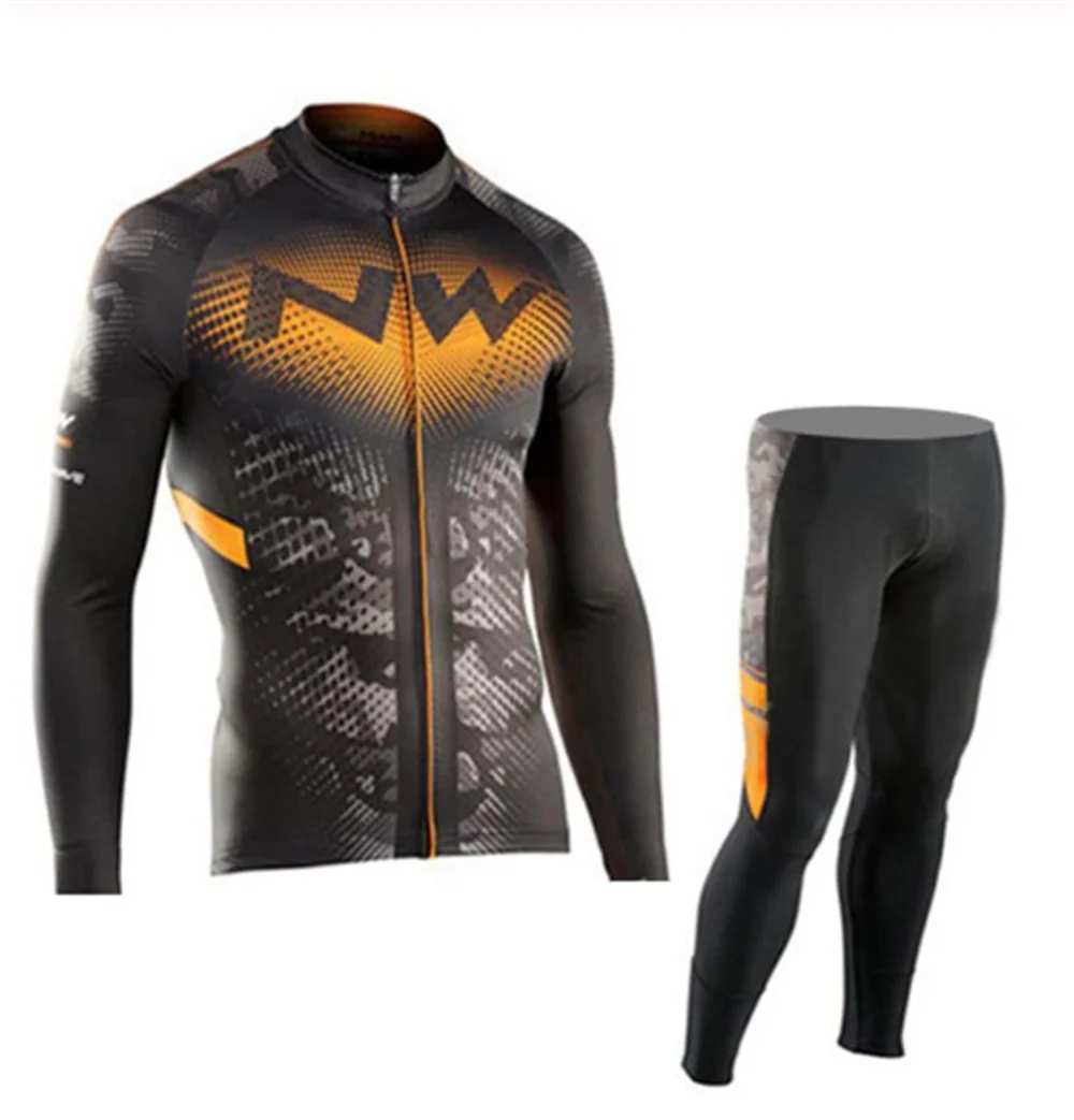 NW с длинным рукавом комплект велосипедной одежды Northwave Pro team Jersey мужской костюм дышащий Открытый спортивный велосипед MTB Одежда paded 5 - Цвет: 3