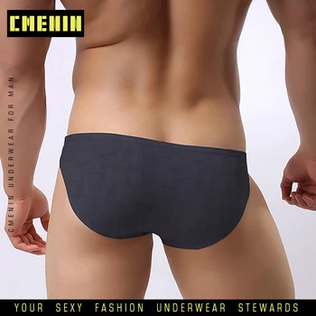 

Free Shipping Low waist Sexy Mens Underwear Briefs Patchwork Mens Panties Cotton Men's Briefs Bikini Gay Underwear Gift AD314