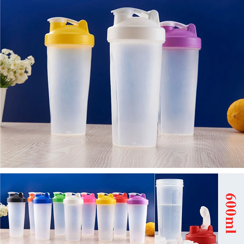 600ml/400ml Portable Shaker Bottle Leak Proof Lid Whey Protein Powder Gym Sports Bottle Drink Cup Support Custom