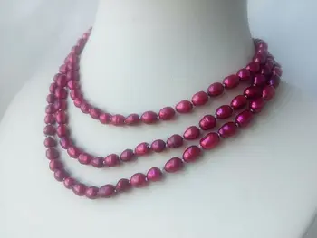

genuine 8-9MM rice oval freshwater pearl necklace 50INCH