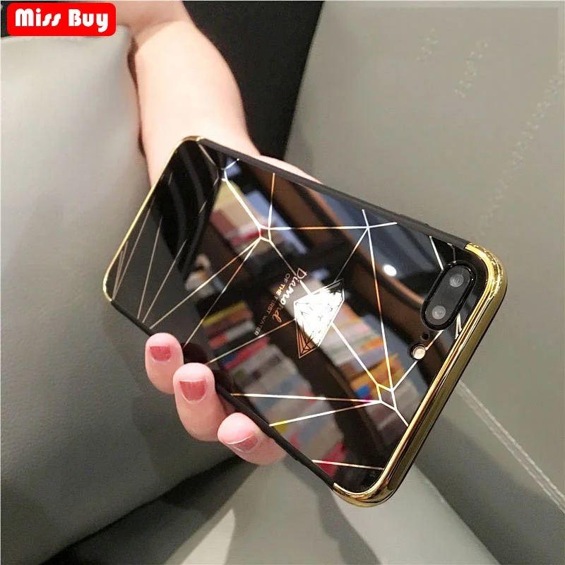 Missbuy Роскошный чехол для телефона с бриллиантами iPhone X 7 8 6 Plus зеркальный Samsung S8 Huawei