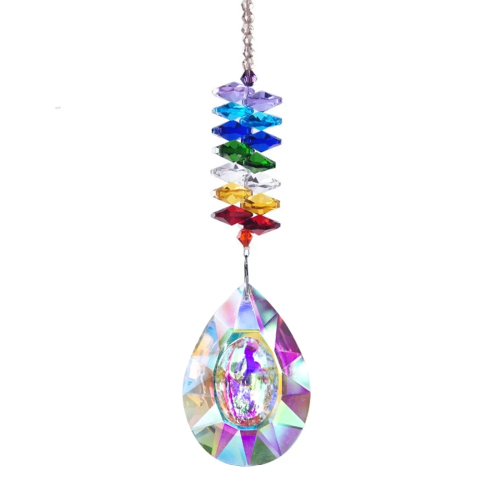 H& D чакра подвесная 76 мм Люстра хрустальные призмы Suncatcher Радужный производитель оконный орнамент автомобильный Шарм фэншуй домашний садовый декор