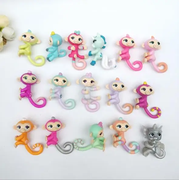 20pcs/lot Little Cute Finger Monkey 5cm Kids Toys Pencil Decoration Birthday Gift Key Chains 6