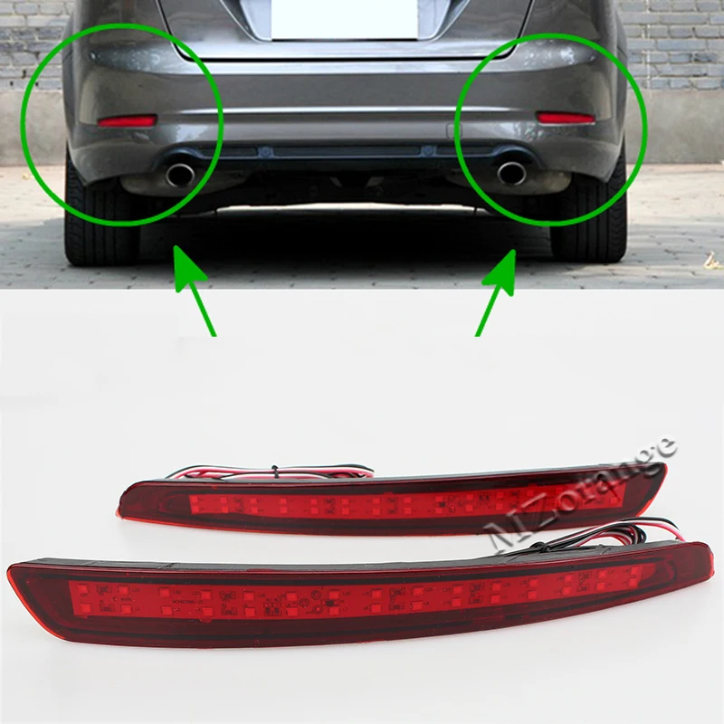 

For Ford Mondeo Fusion 4 2011 2012 2013 LED Rear Bumper lights Reflectors Brake Lights 2pcs taillights Warning Lamps tail light