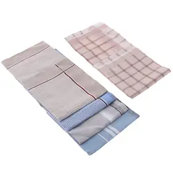 Mouchoir en coton à carreaux pour hommes, 5 pièces, pour fête de mariage 