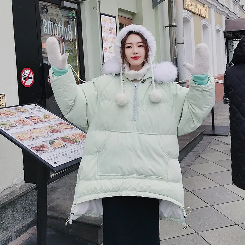 

Cotton-padded Clothes Women's Front Short Long Back Winter Korean-style Loose-Fit Dongdaemun INS Puffy down Coat Sweet Students
