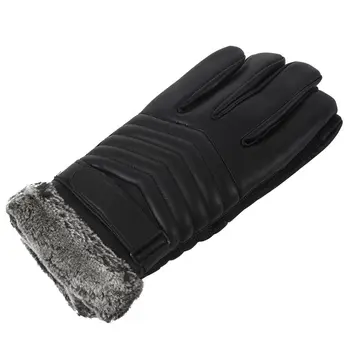 

Men's non-slip thermal winter sports leather gloves Tactile display Gloves