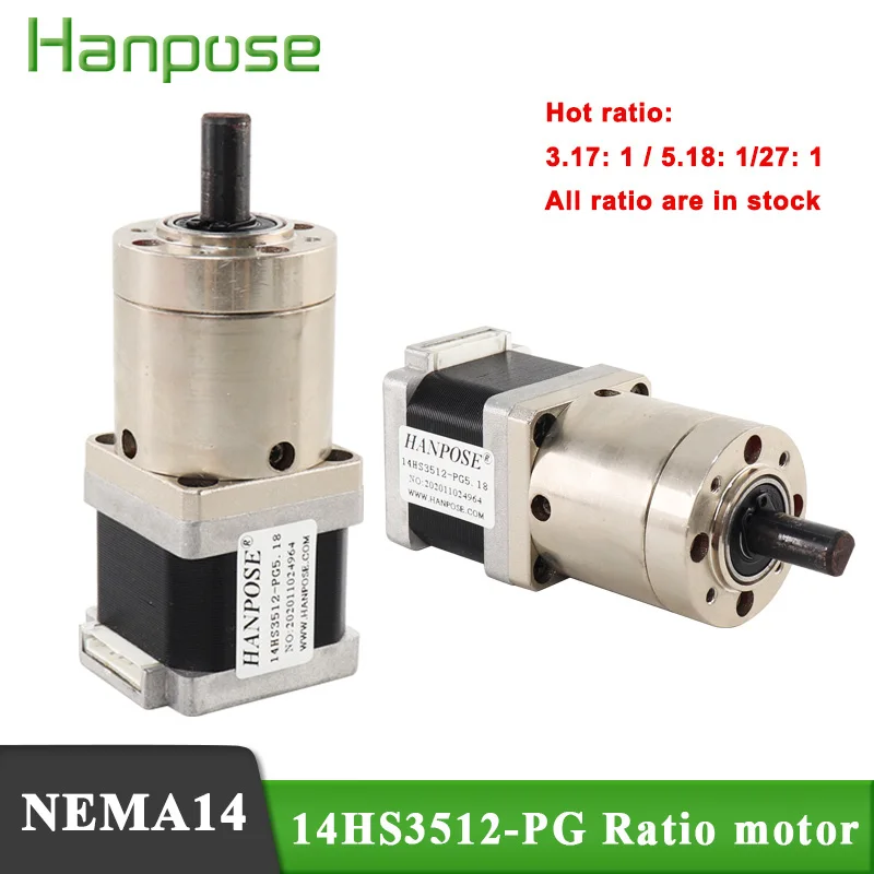 5 шт. Nema14 шаговый двигатель 18: 1 27 экструдер Шестерня Motor14HS3512 PG для ЧПУ червячного