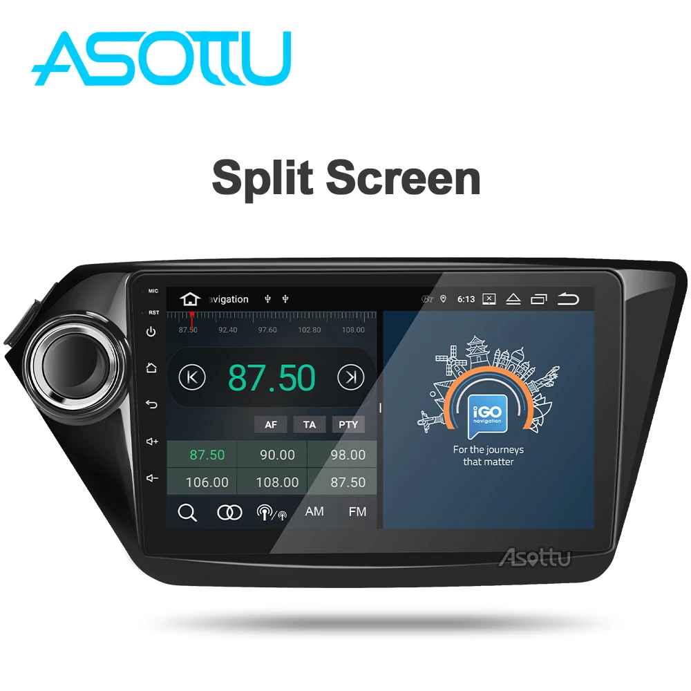 Asottu KI601 ips android 9,0 PX6 автомобильный dvd gps навигатор для Kia k2 RIO 2010 2011 2012 2013 автомобильный Радио Стерео dvd gps