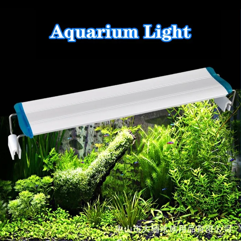 Aquarium LED Light Super Slim Extensible Aquatic Plant Light Waterproof