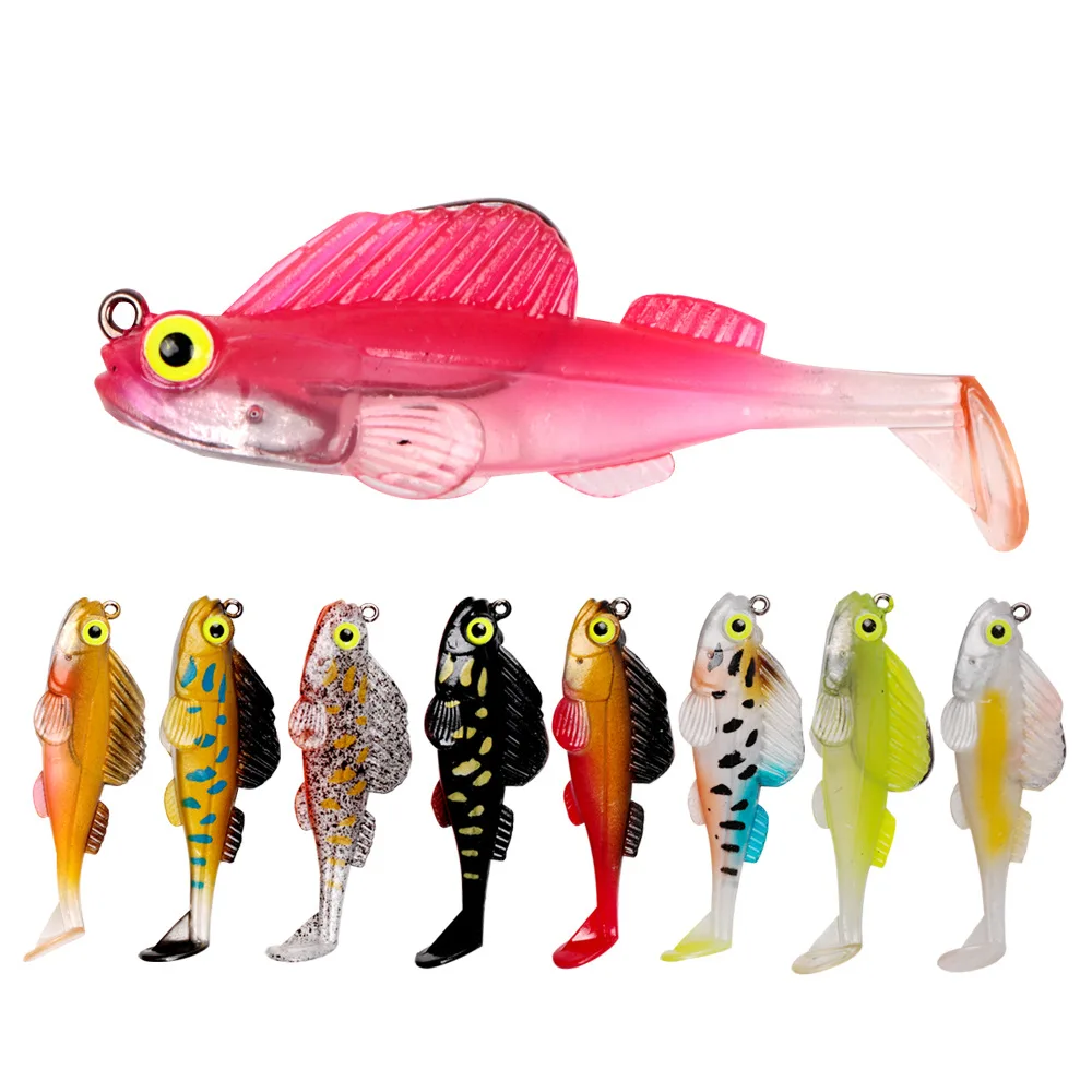 1 шт. мягкие свинцовые рыболовные приманки 7 см/12 г Jig Swimbait искусственные 3D Глаза рыболовные приманки с одним крюком Т-образный хвост рыболовные снасти