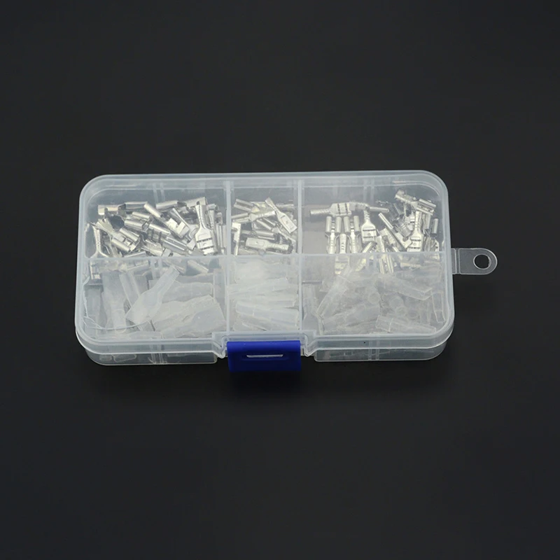 120PCS/box Silver Insulated Wire Connector Electrical Wire Crimp Terminals 2.8 4.8 6.3mm Spade Connectors Assortment Kit