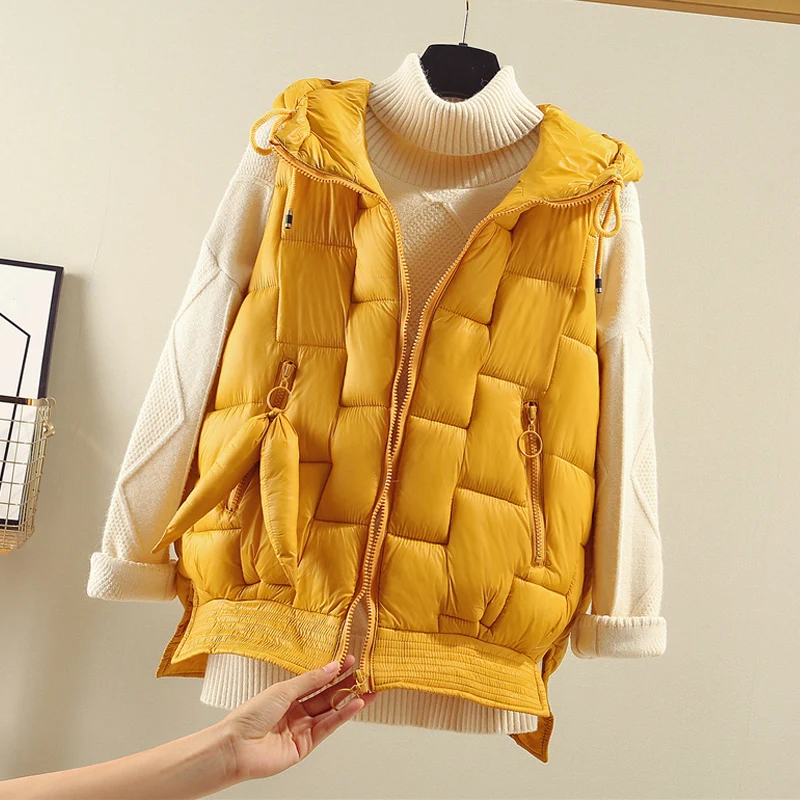 

Down Cotton Vest Female Winter Sleeveless Jacket Warm Vest Women Loose Waistcoat Thick Winter Vest Women Colete Feminino