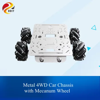 

4WD Smart Car Chassis With 80mm Mecanum Wheel Metal Vehicle With Mecanum Tire Smart Robot Car Chasis IY Car set