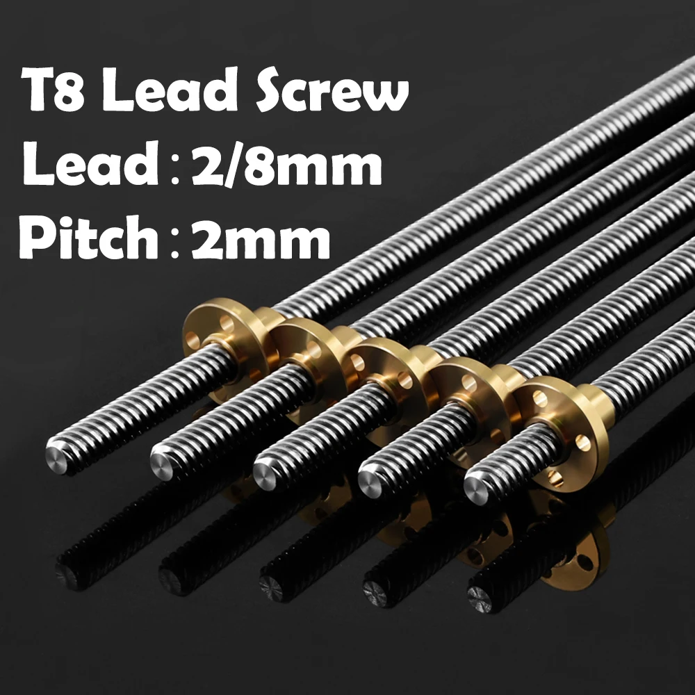3d Printers Parts T8 Lead Screw 100mm 150mm 250mm 300mm 330mm 350mm