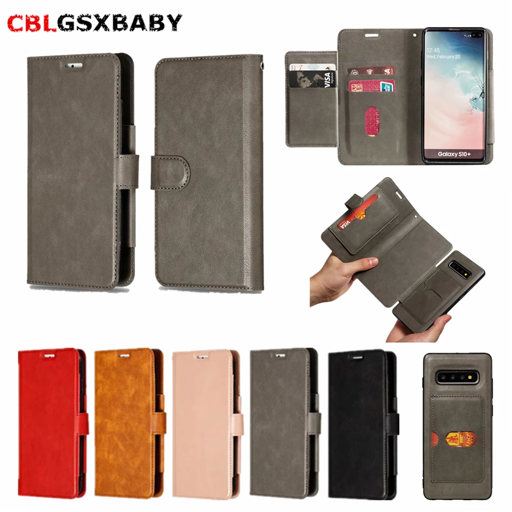 2 in1 чехол для samsung S10 S9 S8 Plus Note 10 9 8 Роскошный кожаный телефона A20 A30 A40 A50 A70 J3 J4 J5 J7 J8 A7 |