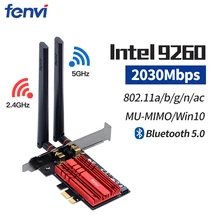 2030 Мбит/с беспроводной-AC PCI-E Беспроводной Wi-Fi адаптер с Intel 9260NGW 802.11ac с двухдиапазонным Bluetooth 5,0 для Win10 рабочего стола
