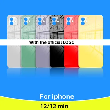 

Large hole rear glass battery cover For iphone 12 mini housing back glass replacement epoxy mobile phone spare parts With LOGO