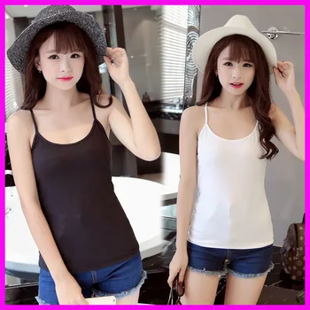 

Summer 2020 Popular Round Neck Net Red Small Sling Vests Solid Color Bottoming Shirt Cotton Camisole
