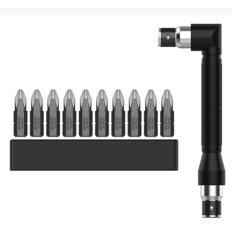 

10pcs S2 Steel Phillips Screwdriver Bit with L Shape Hex Socket Wrench 1/4" Hex PH2 Cross Screw Driver Bits Hand Tools
