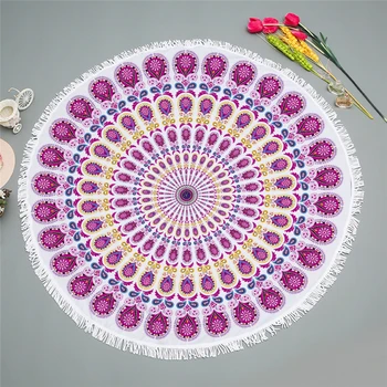 만달라 라운드 소프트 비치 보헤미안 타월, 빠른 건조, 호텔 목욕 타월 착용 로브, 수영 욕실 샤워 천, 스포츠 요가 매트