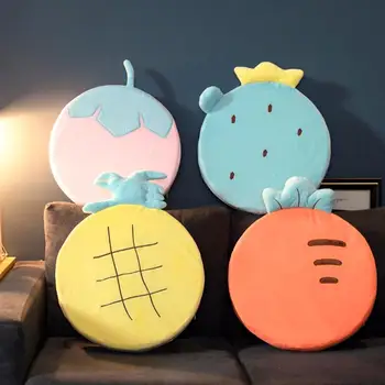 

Household 1PC Creative Seat Cushion Sponge Stuffed Cushion Short Plush Back Rest Cover Detachable Pad for Home Office Strawberry