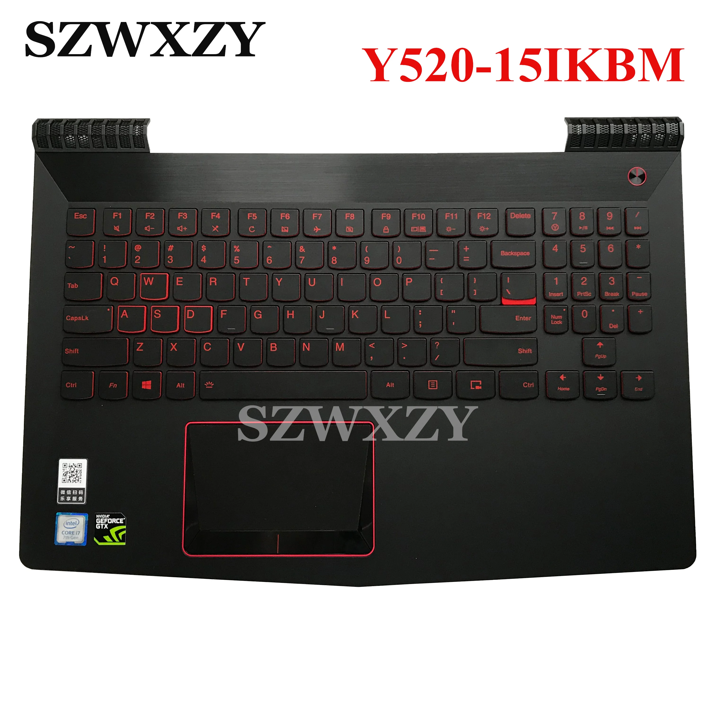 NEW 5CB0P24386 For Lenovo Legion Y520-15IKBM Palmrest Case Upper Cover Backlit US Keyboard Without card reader port