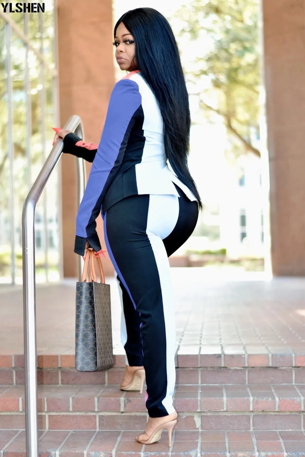 African Women Sets Print Long Sleeve Blazer Jacket Pants Suits Office Lady Elegant 2 Piece Set Business Outfits Africa Clothing 27