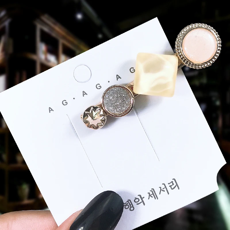 Fashion Women Acetate Hairpins Hair Ornament Macarons Hair Clip Headwear Female Hair Accessories Styling Headband - Цвет: JUM6