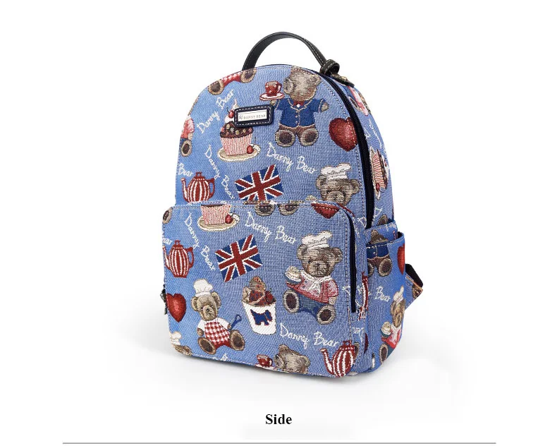 Women's Backpacks Funny Bears Printed Canvas School Bags for Teenage Girls Travel Shoulder Bag Mochila Feminina Bolsas