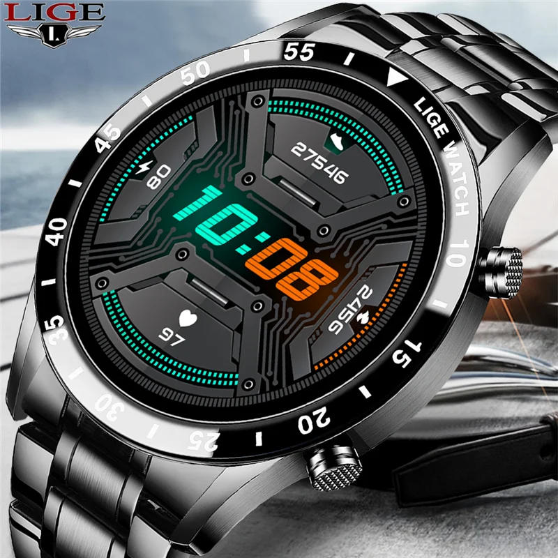 LIGE 2020 Новый Для мужчин SmartWatch Мониторинг частоты сердечных сокращений